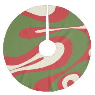 Mellow Flow Trippy Abstract Christmas Pattern Brushed Polyester Tree Skirt