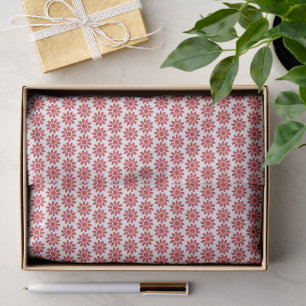 Mellow Geo Flowers - Christmas red on white. Tissue Paper