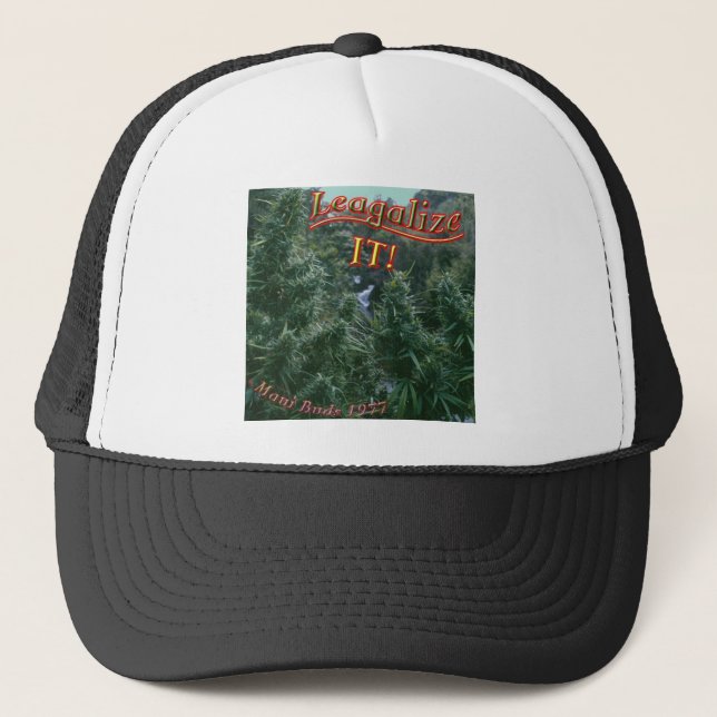 Mellow Out Legalise weed buds pot Trucker Hat (Front)