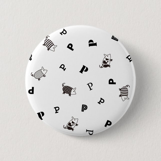 Mellow Pig 缶バッジ 6 Cm Round Badge (Front)