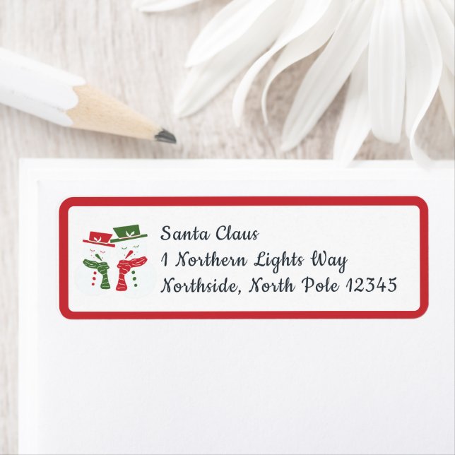 Mellow Snowmen - Christmas red white and green. (Insitu)