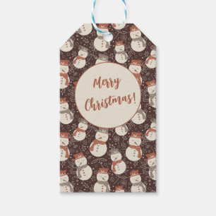 Mellow Snowmen - Merry Christmas snowman red v1.  Gift Tags