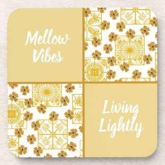 Mellow vibes living lightly summer theme coaster
