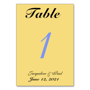 Mellow Yellow Blue Wedding Table No. Cards