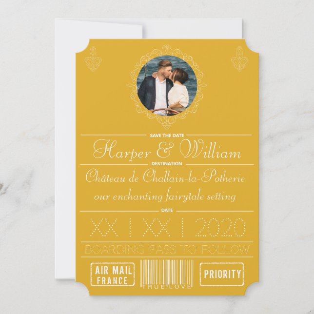 Mellow Yellow Save the Date Photo Frame (Front)