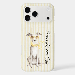 Mellow Yellow Scarf White Dog Stripes