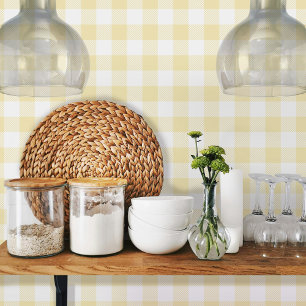Mellow Yellow Vichy Gingham Pattern Wallpaper