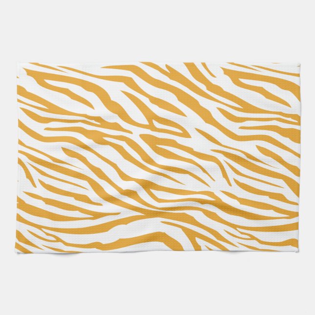Mellow Yellow Zebra Pattern Tea Towel (Horizontal)