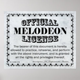 Melodeon License Poster