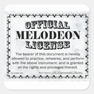 Melodeon License Square Sticker