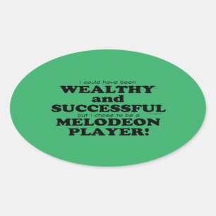 Melodeon Wealthy & Successful Oval Sticker
