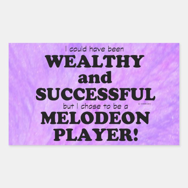 Melodeon Wealthy & Successful Rectangular Sticker (Front)