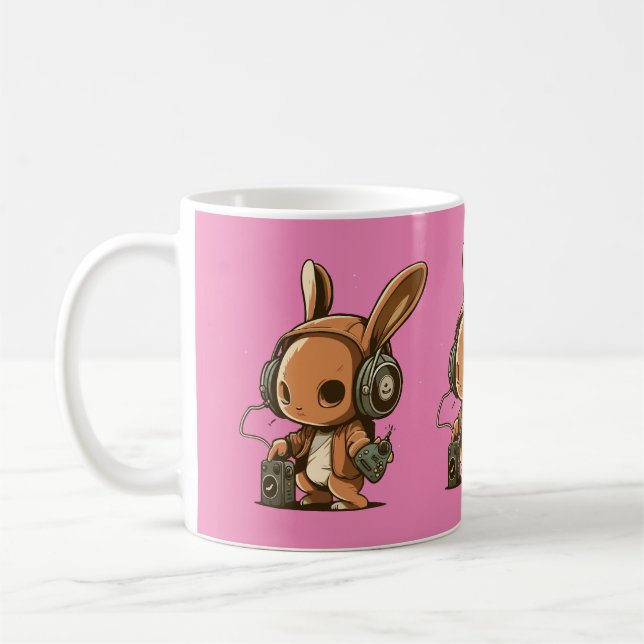 Melodic Bunny: A Musical Journey Coffee Mug (Left)