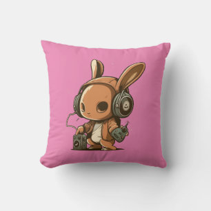 Melodic Bunny: A Musical Journey Cushion