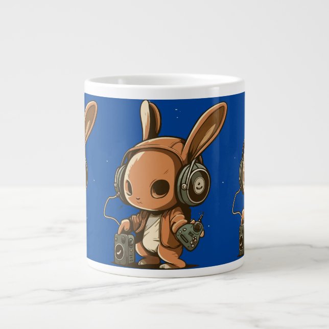 Melodic Bunny: A Musical Journey Large Coffee Mug (Front)