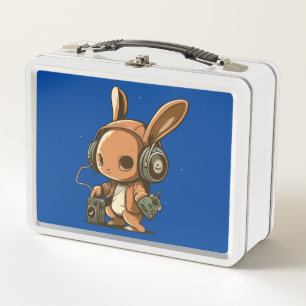 Melodic Bunny: A Musical Journey Metal Lunch Box