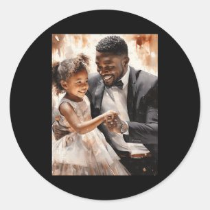 Melodic Memories - Black Girl Dancing With Her Fat Classic Round Sticker