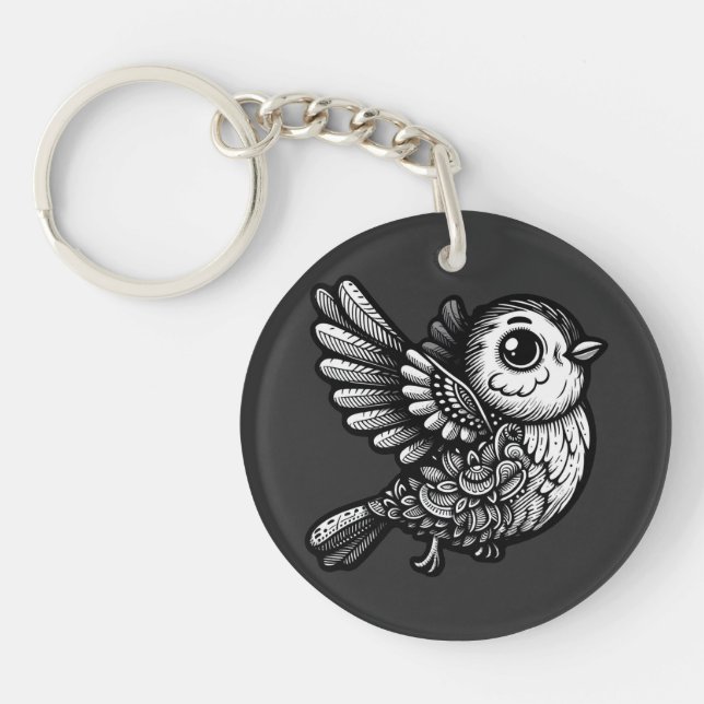 Melodic Songbird Serenity Key Ring (Front)