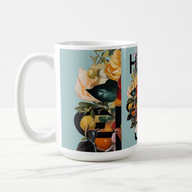 Melodic Threads: Where Lettering Meets Iconic Lyri Coffee Mug (Left)