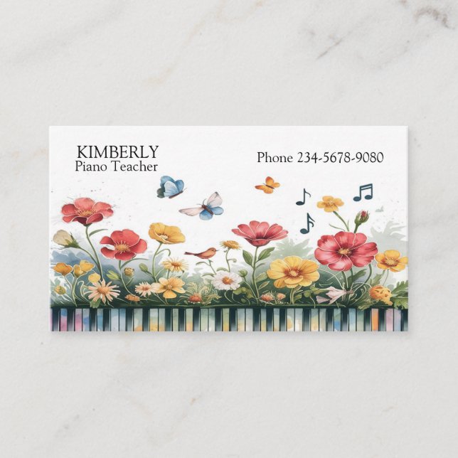 Melodies in Bloom Business Card (Front)