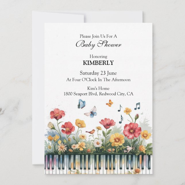 Melodies in Bloom Invitation (Front)