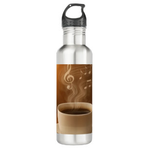 "Melodies in Steam: Musical Coffee Cup Art Mug" 710 Ml Water Bottle