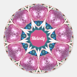 MELODY ~ Bright Abstract Pattern ~ Personalised Classic Round Sticker