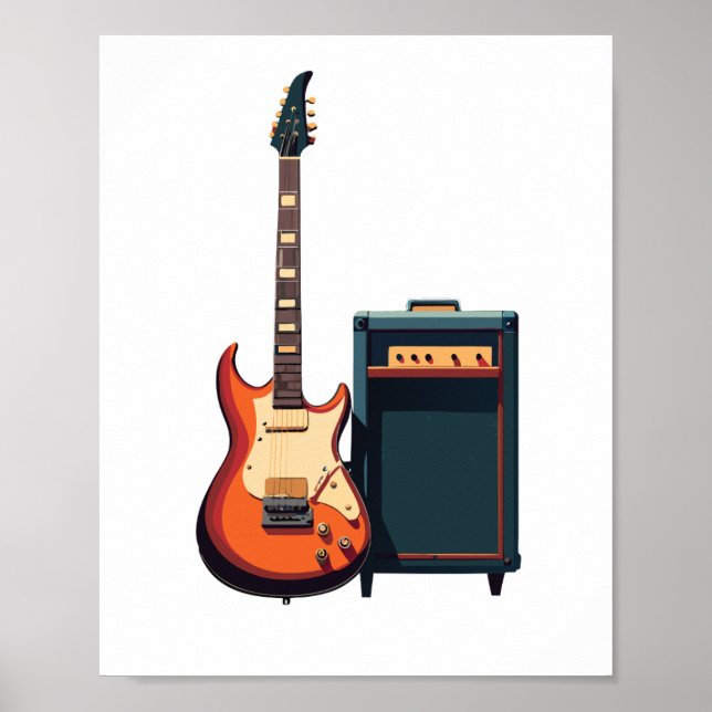Melody electric guitar and amplifier  poster (Front)