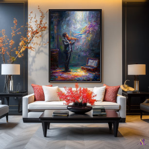 Melody in Light – Expressive Violin Contemporary Poster
