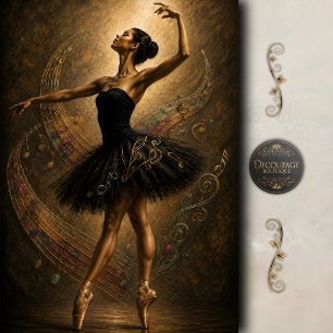 Melody in Motion Ballet Decoupage Tissue Paper