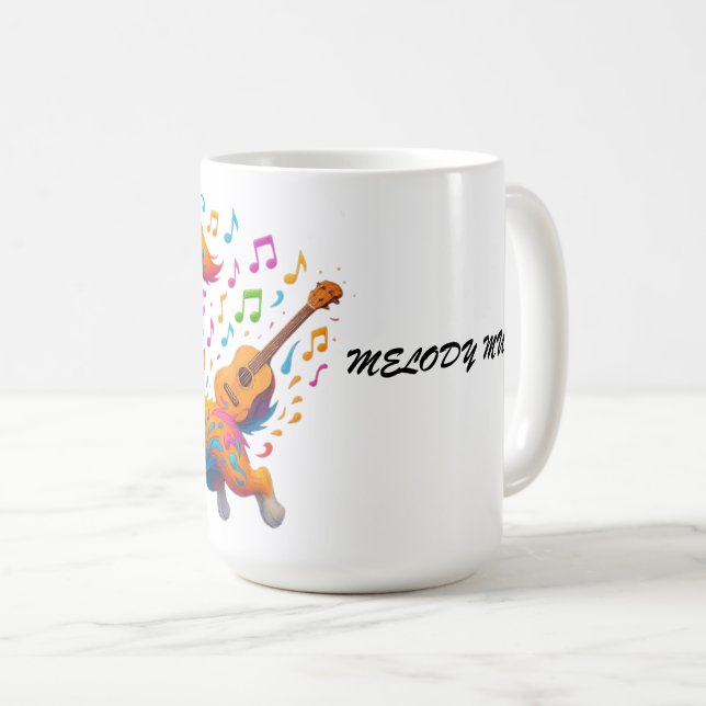 Melody Mutt" T-Shirt - Whimsical Musical Dog Desig Coffee Mug (Front Right)