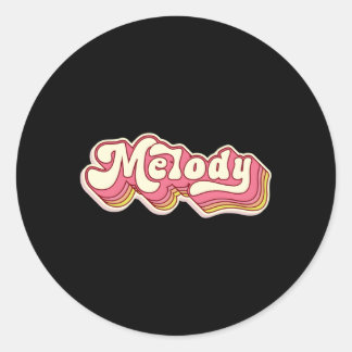 Melody Name Personalised First Name Surname Classic Round Sticker