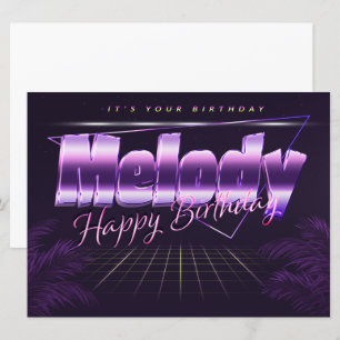 Melody Name Vorname lila retro Karte Geburtstag Card