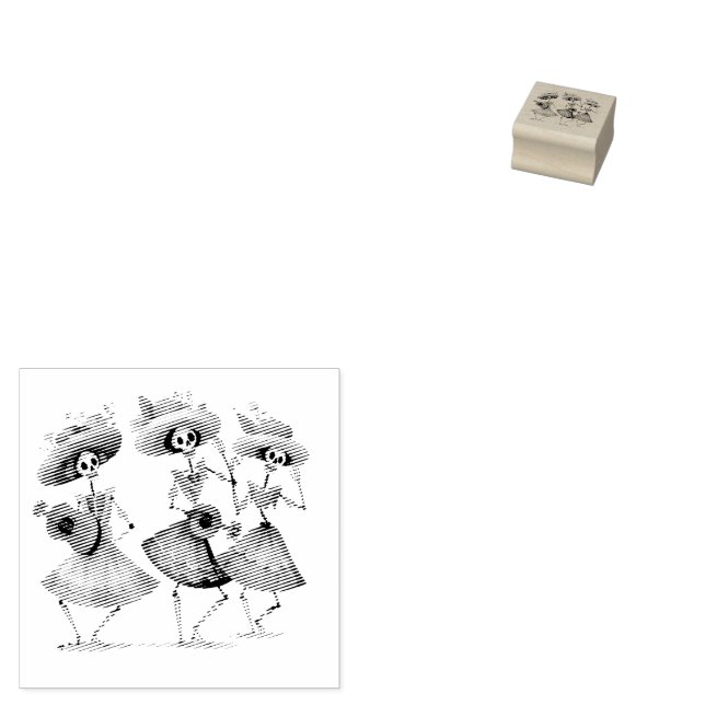 Melody of the Dancing Dead, custom Rubber Stamp (Stamped)