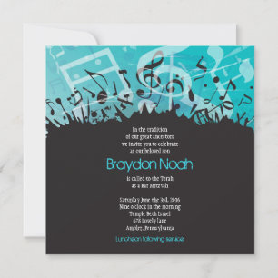 MELODY of the TORAH Bar Bat Mitzvah Invitatio_TEAL Invitation