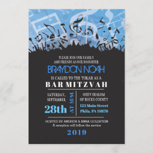 MELODY of the TORAH Bar Bat Mitzvah Invitation