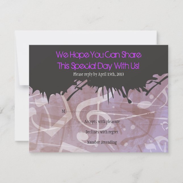 MELODY of the TORAH Bar Bat Mitzvah Reply Card (Front)