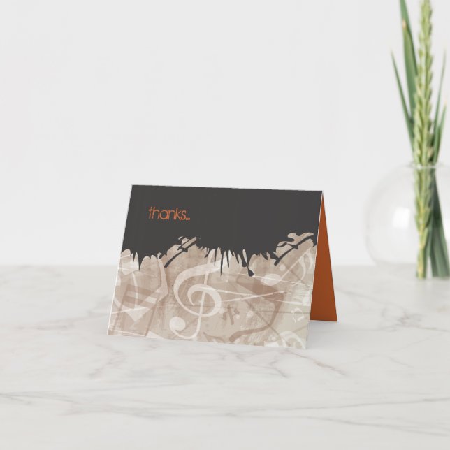 MELODY of the TORAH Bar Bat Mitzvah Thank You Card (Front)