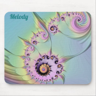 ~ MELODY ~ Personalised 3D Pastel Fractal Design ~ Mouse Mat