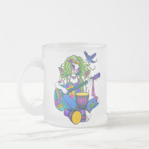 "Melody" Rainbow Guitar Hippie Fairy Frosty Mug