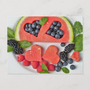 melon and berries postcard