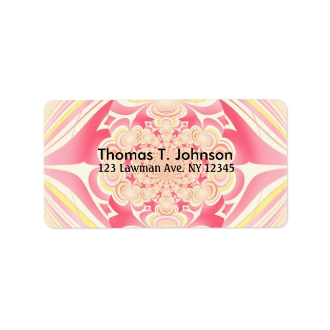 Melon and Yellow Fractal Art Label (Front)