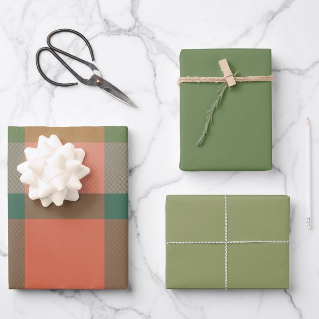 Melon & Basil Wrapping Paper Flat Sheet Set of 3 (Front)