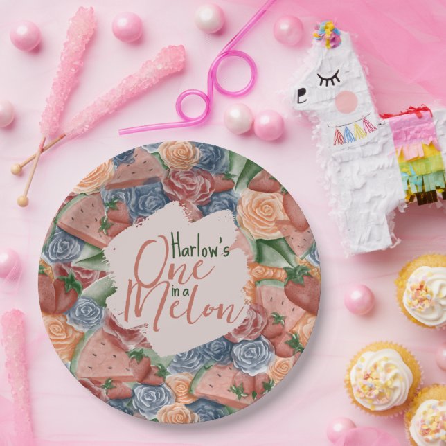 Melon Birthday - Summer vibes Birthday favor Paper Plate (Party)