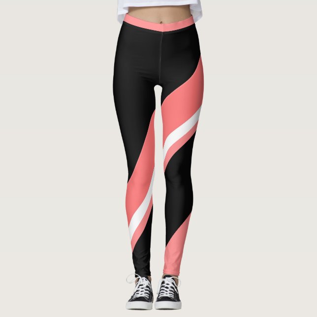 Melon Black Colour block Women's Leggings (Front)