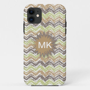 Melon Brandy Scribble ZigZag Pattern iPhone 11 Case