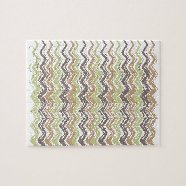 Melon Brandy Scribble ZigZag Pattern Jigsaw Puzzle (Horizontal)