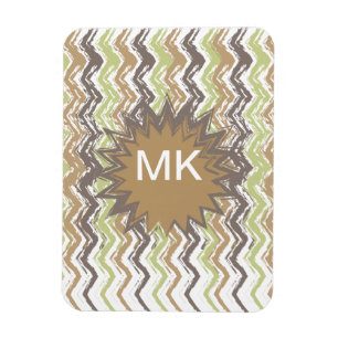 Melon Brandy Scribble ZigZag Pattern Magnet
