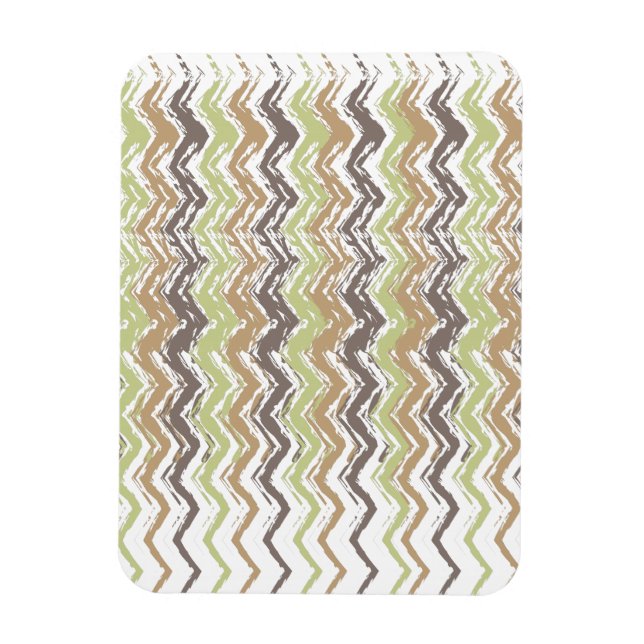 Melon Brandy Scribble ZigZag Pattern Magnet (Vertical)