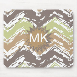 Melon Brandy Scribble ZigZag Pattern Mouse Mat